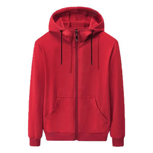 Sweat-shirt zippé gris pour homme, col châle, coupe classique, couleur unie, molleton de coton, coupe-vent, écologique, décontracté, pour l'hiver, avec poche - Product Image 2