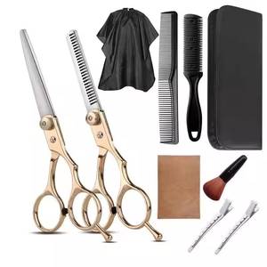 Ensemble professionnel de ciseaux de coiffure, peignes, étui, acier inoxydable 440C, manche en acier inoxydable, pour droitiers, outils de salon - Product Image 2