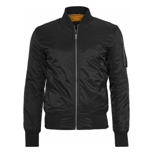 Blouson Bomber Décontracté Homme Noir Uni à Col Montant et Fermeture Éclair, Modèle OEM 2026 – Disponible à la Vente Actuellement à Prix Raisonnable - Product Image 1