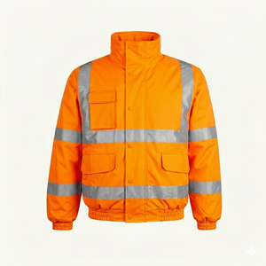 Chaqueta reflectante de invierno 65% poliéster 35% algodón resistente al frío hasta -10 grados, ropa de trabajo de seguridad, ropa duradera. - Product Image 5