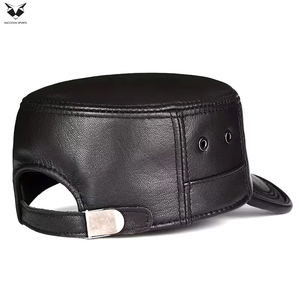 Leather <b>Caps</b> Classic <b>Flat</b> Top Vintage Star Design Handcrafted High-Quality Stylish Fashion Wear Durable Leather Headwear For <b>Men</b> - Product Image 5