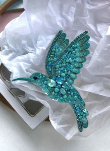 Premium Embroidery Beaded Brooch with Sparkling Crystal Pearl and Glass Bead Design - Product Image 5