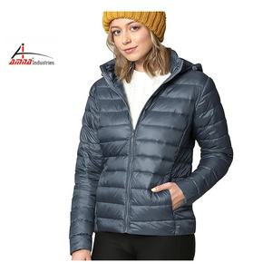 Chaqueta de cuello de piel sintética con capucha, chaqueta de burbuja con logotipo personalizado, 100% poliéster, novedad - Product Image 1