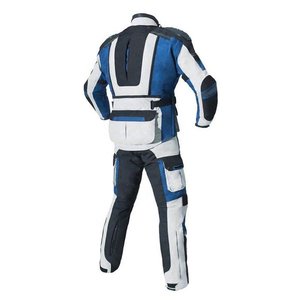 Combinaison de moto tendance pour homme, manches longues, coupe-vent, color-block blanc bleu noir, toutes saisons, en nylon et acrylique - Product Image 6