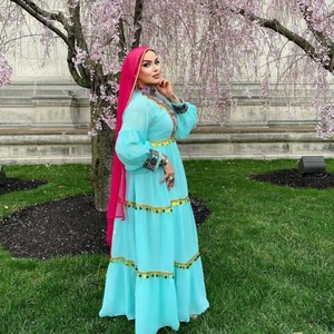 Premium Lightweight Long Sleeve Chiffon Afgani Kuchi Dress Girls Ethnic Vintage Handmade Embroidery Flowing Modest <b>Design</b> All - Product Image 4