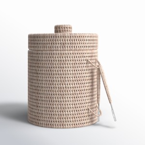 Seau à champagne en rotin, glacière portable, refroidisseur de boissons, accessoire pour fêtes et dîners - Product Image 1