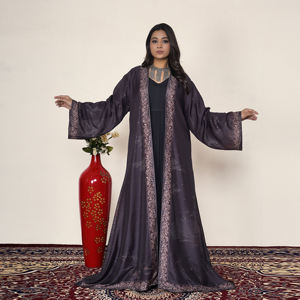 Elegant Muslin Poly Solid Breathable Ramadan ODM Abaya Shrug Women Luxury Arabic Open Front <b>Cardigan</b> Wide Sleeves Modest Islamic - Product Image 1