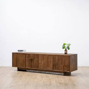 Meilleure Vente : Meuble de Rangement/Cabinet Latéral en Bois de Teck Naturel, Style Mid-Century Modern, Design Écologique pour Appartement, Villa, Salon - Product Image 1