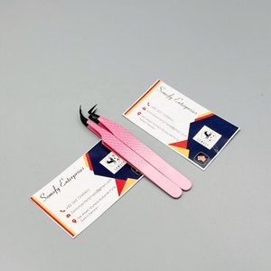 Pinzas para pestañas de acero inoxidable alemán, pinzas de precisión con agarre de diamante, herramientas para extensión de pestañas, pinzas profesionales para pestañas - Product Image 2