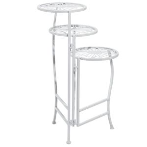 Support à plantes floral en métal blanc à 3 niveaux, 21 x 15 x 24 pouces, mobilier d'extérieur - Product Image 3