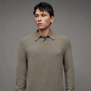 Jersey de Punto para Hombre, Transpirable, Manga Larga, Color Sólido, Estilo Casual, Diseño Antipilling, Cuello Camisero - Product Image 2