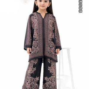 Tenue Kurta/Kurti Traditionnelle Bandhani pour Filles, Longueur Ras du Sol, en Satin Tiny Aura Mal, Séchage Rapide, Toutes Saisons, Coupe Classique, Multi-Occasions - Product Image 1