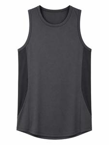 Débardeur sans manches gris foncé tendance pour homme, col rond, séchage rapide, écologique, coupe sportive, tricoté 160g, 100% polyester, couleur unie - Product Image 2