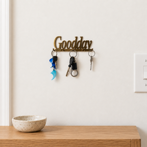SHUBHAM Porte-clés mural décoratif en laiton antique Goodday avec plusieurs crochets pour l'entrée de la maison, le salon - Product Image 3