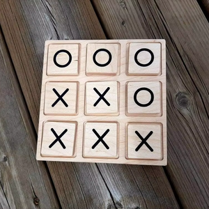 Juego de mesa clásico de Tic Tac Toe de madera, juguete de mesa duradero y estratégico para niños y adultos - Product Image 1