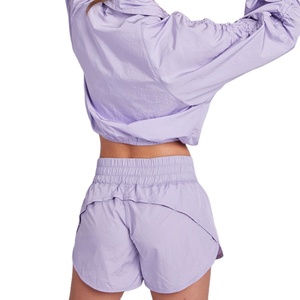 Custom Spring Windbreaker Set for <b>Women</b> & Men Polyester/Cotton Breathable Waterproof <b>Jacket</b> & Shorts with Custom Logo - Product Image 5
