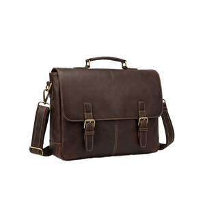 Bolso Mensajero Profesional de Cuero Genuino de 15.6 Pulgadas con Correa Ajustable y Cierre de Hebilla, Cómodo para Llevar Cruzado al Hombro para Viajes - Product Image 6