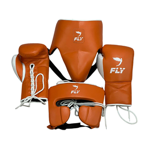 Conjunto de equipo de boxeo de piel de vaca 100% para adultos, personalizado, profesional, para entrenamiento de boxeo, con guantes protectores. - Product Image 5