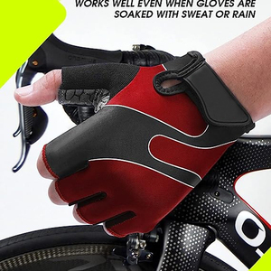 Gants de cyclisme demi-doigts avec rembourrage en gel, antidérapants, pour course cycliste, vélo, antichoc et respirants - Product Image 5
