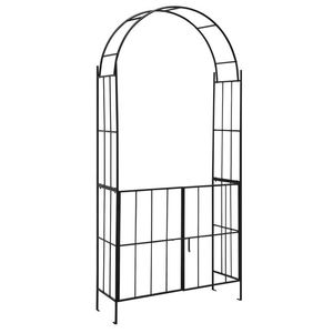 Arco da Giardino con Cancello, Supporto per Piante da Patio, Design Elegante di Recinzione e Traliccio - Product Image 1