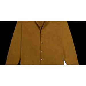 Camisa unisex Golden Earth de lino, de manga larga, teñida naturalmente con colores botánicos, elemento de moda sencillo para el día a día. - Product Image 1