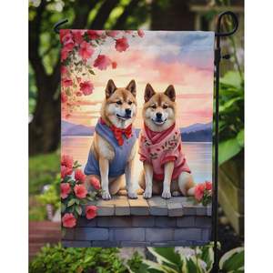 Bandera de jardín Multicolor de dos corazones Akita, buzón decorativo, Bandera de patio para ilustraciones de Patio para camas de flores - Product Image 3