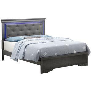 Lit Queen Size Lorana G6502C QB3 Noir Métallique, Meubles rembourrés élégants - Product Image 1