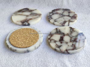 ที่รองแก้วหินทำด้วยมือสวยงามงานฝีมืออินเดียที่ไม่ซ้ำกันสำหรับห้องครัวงานแต่งงานและปาร์ตี้แผ่นตกแต่งเรียบพร้อมชุด - Product Image 3