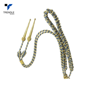 Cordon décoratif en fil de soie doré bleu cérémonial Trendle avec embouts dorés pour accessoires d'uniforme, sangle d'épaule/poitrine - Product Image 1