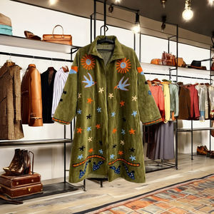 Chaqueta Safari Acolchada de Tweed con Relleno de Algodón para Mujer, con Cuello Abotonado, para Otoño/Invierno - Product Image 1