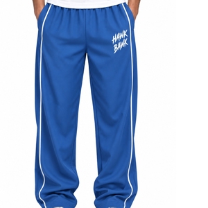 Pantalones Deportivos Casuales de Lona para Hombre, Corte Recto, Diseño Atlético con Rayas en Contraste, Ajuste Cómodo, Cintura Alta, para Uso Diario y Deportivo - Product Image 1
