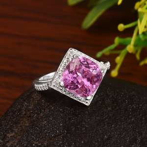 Anillo de Zafiro Rosa de Ceilán, Plata de Ley 925, Corte Cojín, Anillo de Declaración Hecho a Mano, Joyería de Compromiso, Regalo - Product Image 3