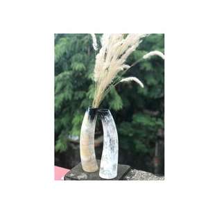 Juego de Jarrones de Flores de Cuerno de Búfalo Antiguo, Hechos a Mano, de Cuerno Natural, Adorno para el Hogar, Dos Tamaños, Estilo Rústico, Decorativo para Uso Doméstico - Product Image 5