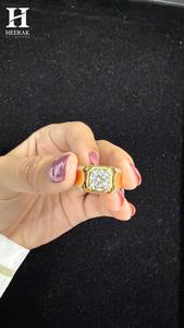 Bagues signet solitaires de luxe pour hommes, en diamant de laboratoire taille ronde, à bande épaisse, vente en gros - Product Image 3