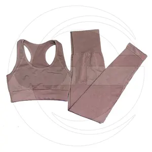 Set Yoga wanita pendek kustom, Set Yoga olahraga Yoga tanpa kelim bahan daur ulang Logo cetak cepat kering