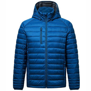 Veste matelassée décontractée d'extérieur personnalisée avec col montant, blocs de couleur, chaude pour l'hiver, en duvet pour homme - Product Image 1
