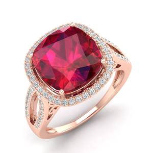 แหวนเงินแท้ 925 ดีไซน์หรูหราประดับทับทิมทรงคุชชั่นและมอยส์ซาไนต์ทรงรัศมี สำหรับผู้หญิง เหมาะเป็นของขวัญวันเกิด เครื่องประดับคุณภาพสูง - Product Image 2