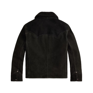 Premium Shearling Collar <b>Suede</b> Western <b>Jacket</b> Men Vintage Ranch OEM Custom Heritage Luxury Outerwear Heavyweight Distressed - Product Image 2