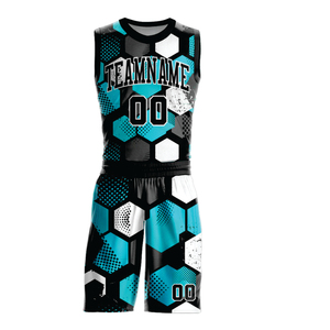 Uniforme de Baloncesto Personalizado de Alta Calidad, Impresión por Sublimación, Mangas Cortas, Transpirable, Tallas Grandes, 100% Poliéster, Logotipo Personalizado - Product Image 2