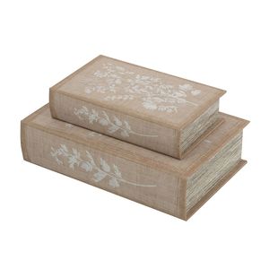 Set di 2 Scatole Decorative con Motivi Floreali, Morbide e Multicolore, Misure L 7x3x10.5" S 5x2x8.5" - Product Image 5