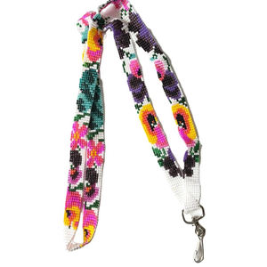 Stylish Handmade Seed Beads Beaded Lanyard 18 Inches for Office Classic Eco-Friendly Customizable with Metal <b>Hook</b> <b>Clip</b> - Product Image 4
