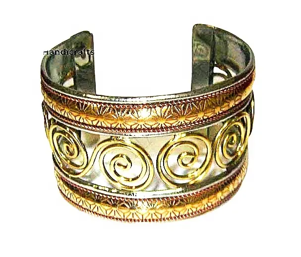 Best Design Gold-Plated & Brass Metal Wire Cuff Bracelet Manufacturer from India Gift for woman man girl. by Quality Handicrafts
