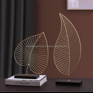 S/2 Gold Leaf W/ Black Marble Block Base Showpiece Ball Sculpture Home Office <b>Desk</b> Living Room Table Decor Decorative Gift Item - Product Image 4