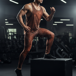 Lightweight Custom Style Faux Denim Compression Leggings Slim Fit Stretch Gym Running Workout Tights Fashion Jeggings Pants Men - Product Image 3