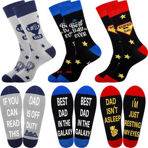 Divertido Juego de Calcetines para Papá con Mensajes Humorísticos, Calcetines Deportivos de Nailon/Algodón para Uso Casual de Verano - Product Image 1