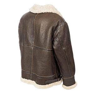 VORNEX INDUSTRY Winter Real Sheepskin <b>Shearling</b> Fur Bomber Jacket for <b>Men</b> Eco-Friendly Stand Collar Latest Grain Type - Product Image 6