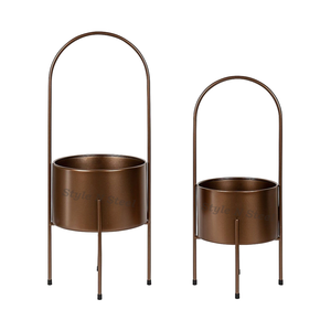 Iron Powder Coated Durable Multi-Purpose Modern Classic Outdoor & Indoor Floor Planter with Drainage - Product Image 1