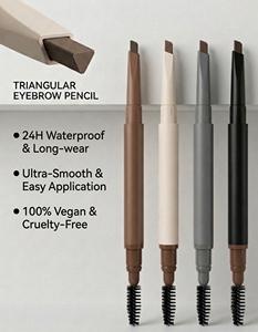 Crayon à sourcils 3D 2-en-1 imperméable de haute qualité avec brosse, en ABS, capacité 0,5g, 130mm*8mm, produits cosmétiques en gros - Product Image 4