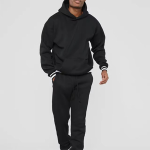 Survêtements streetwear pour hommes, personnalisés, en coton épais 380 g/m², effet délavé, avec logo en relief, sweats à capuche 100 % coton, impression par transfert thermique - Product Image 1