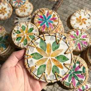 Sous-verre classique en rotin tressé écologique résistant à la chaleur, support isolant pour tasse à café, tapis de thé, taille personnalisée, léger - Product Image 3